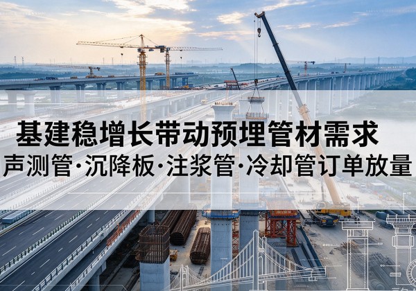 六合基建稳增长带动预埋监测管材需求，声测管、沉降板、注浆管订单持续放量